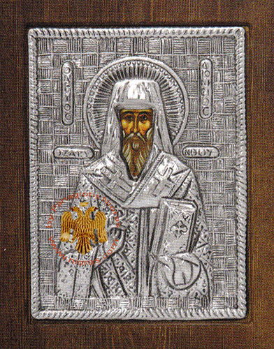 Saint Dionysios Silver Plated Icon